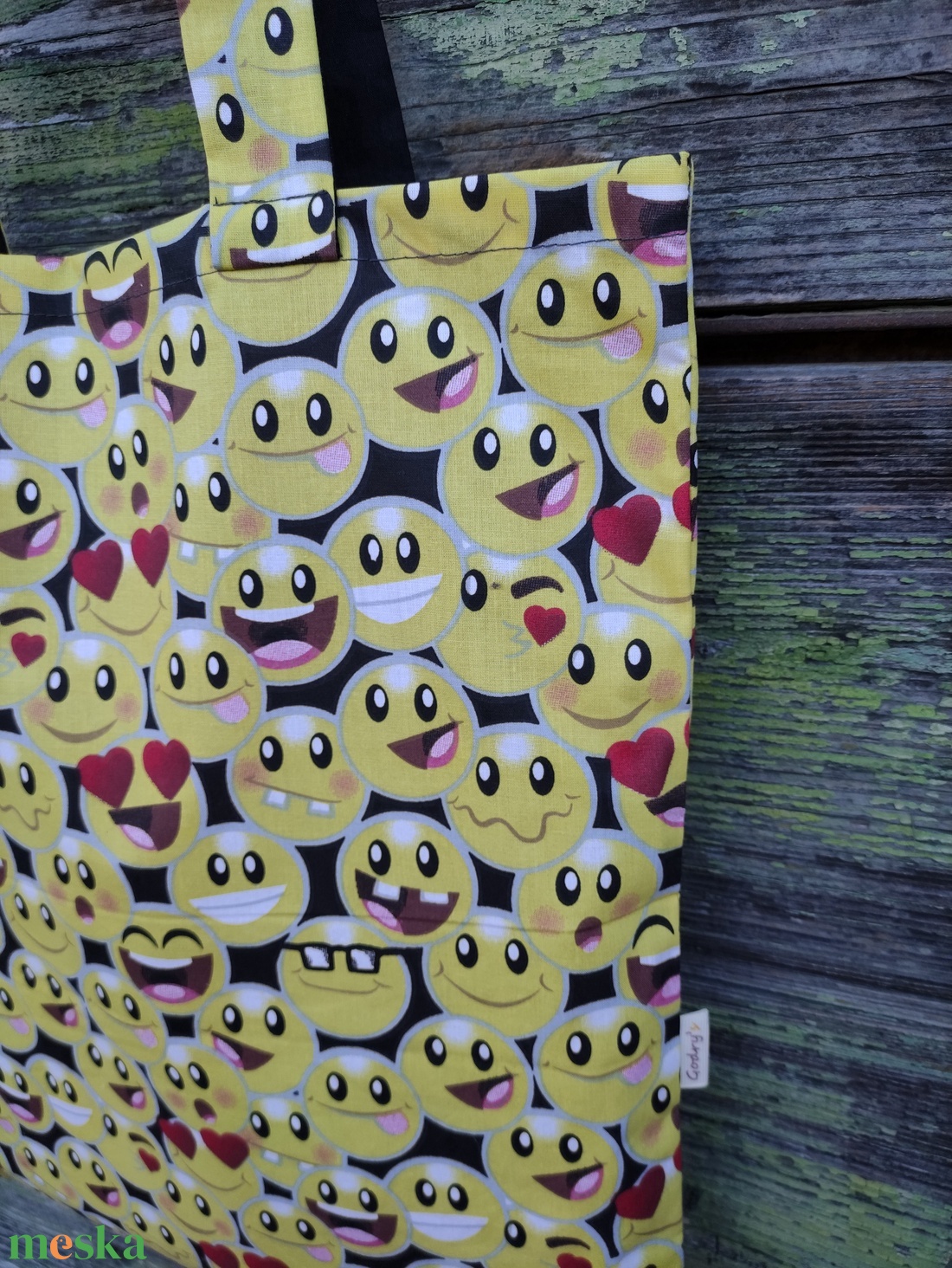 Emoji mintás szatyor - táska & tok - bevásárlás & shopper táska - shopper, textiltáska, szatyor - Meska.hu Emoji mintás szatyor - táska & tok - bevásárlás & shopper táska - shopper, textiltáska, szatyor - Meska.hu