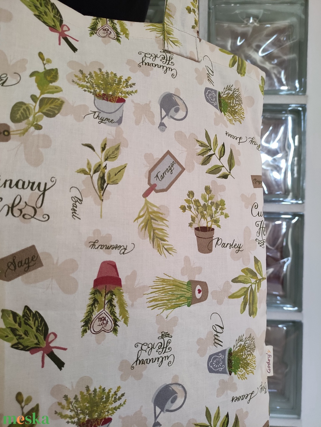 Fűszernövény mintás szatyor - táska & tok - bevásárlás & shopper táska - shopper, textiltáska, szatyor - Meska.hu Fűszernövény mintás szatyor - táska & tok - bevásárlás & shopper táska - shopper, textiltáska, szatyor - Meska.hu