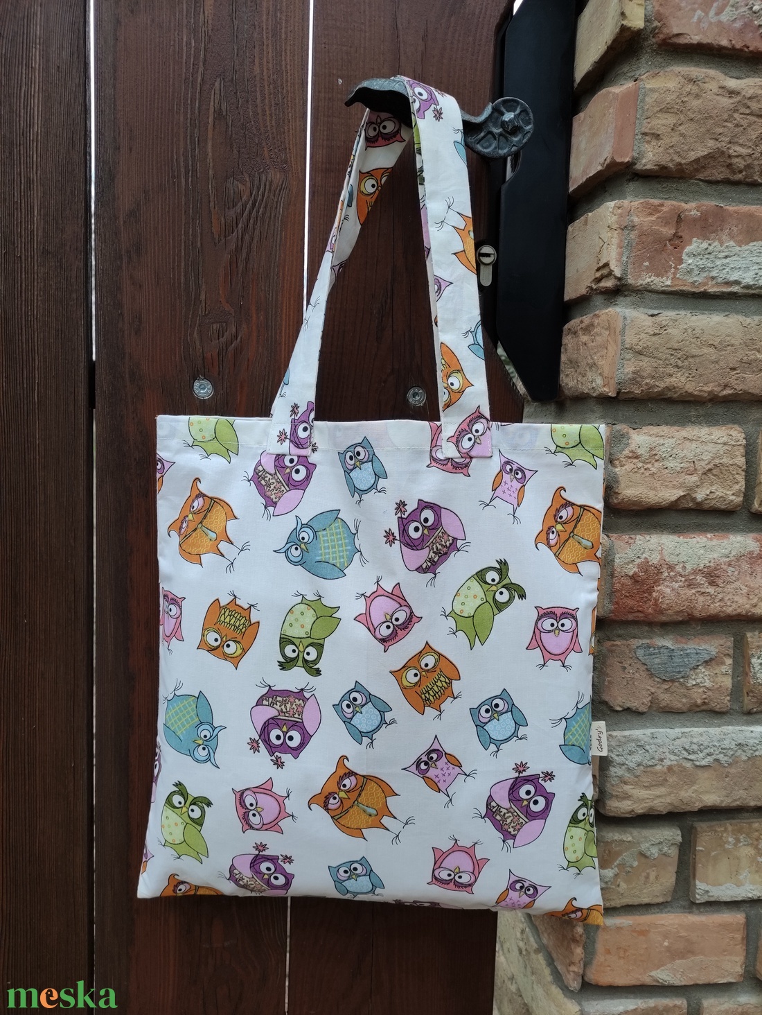 Bagoly mintás szatyor  - táska & tok - bevásárlás & shopper táska - shopper, textiltáska, szatyor - Meska.hu