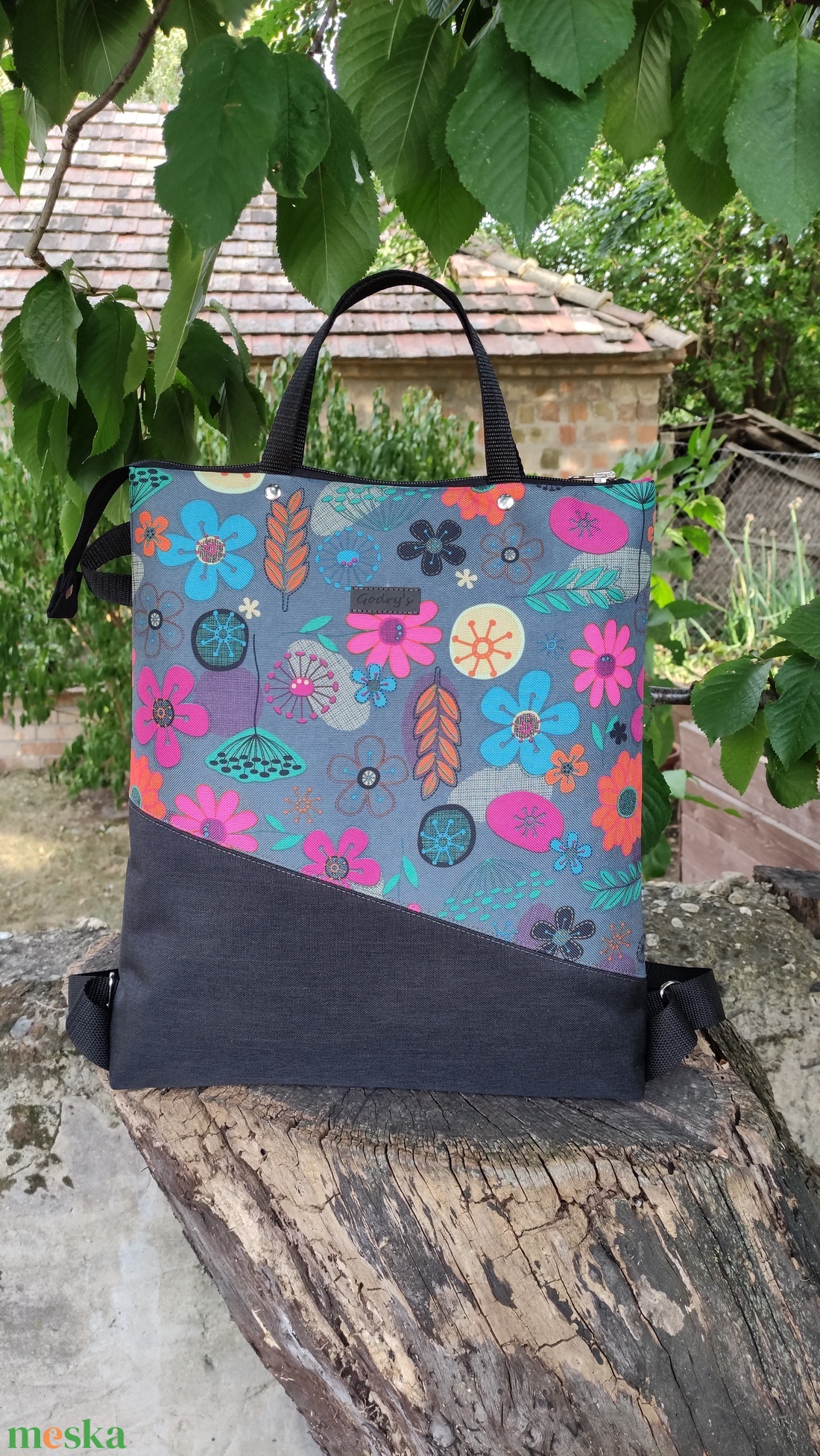 Vízlepergető mintás hátizsák - táska & tok - hátizsák - hátizsák - Meska.hu