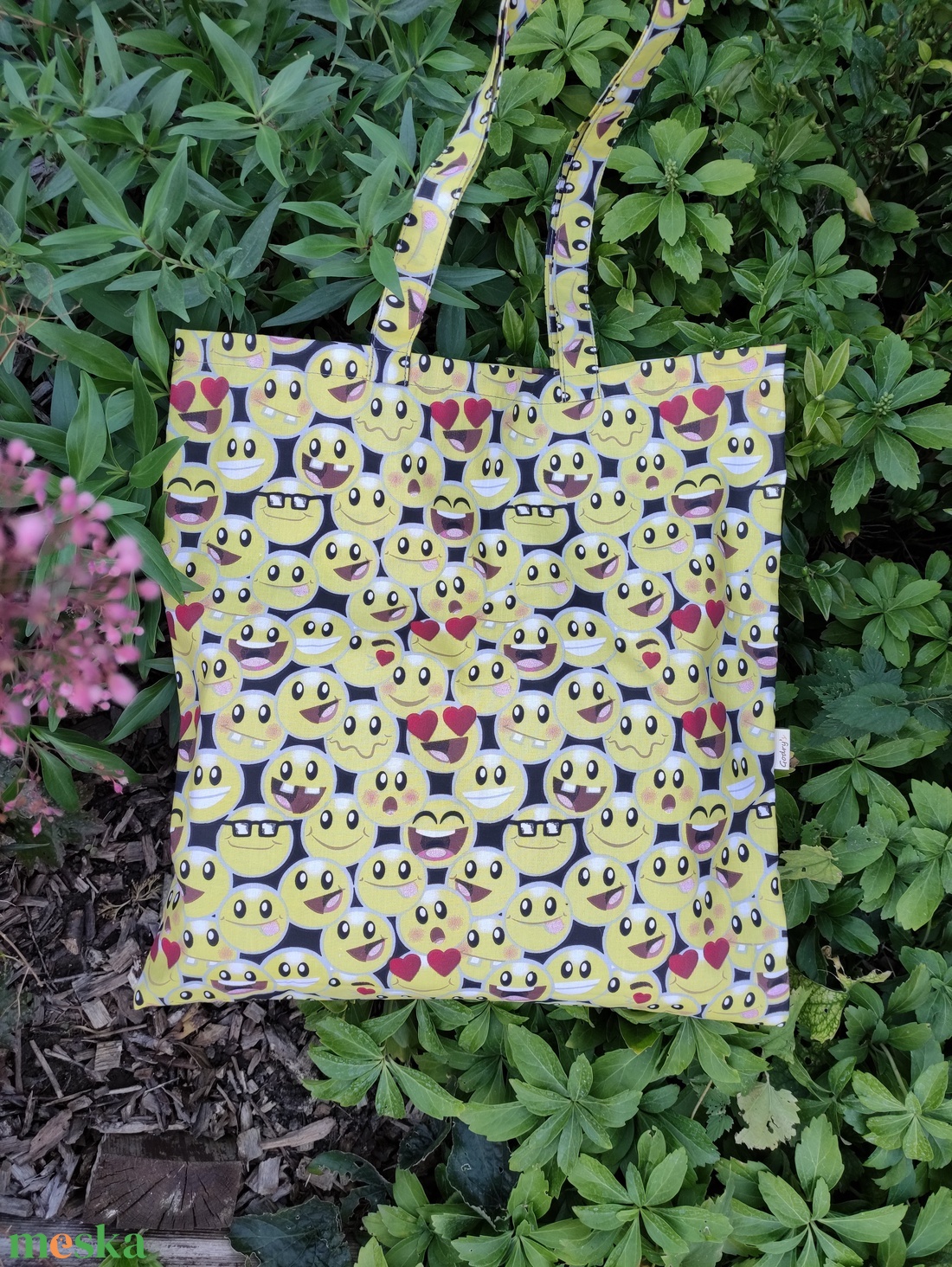 Emoji mintás szatyor  - táska & tok - bevásárlás & shopper táska - shopper, textiltáska, szatyor - Meska.hu