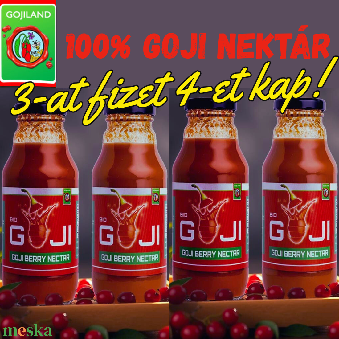 100% GOJI NEKTÁR 3+1 AKCIÓ - élelmiszer - gyümölcslé - Meska.hu
