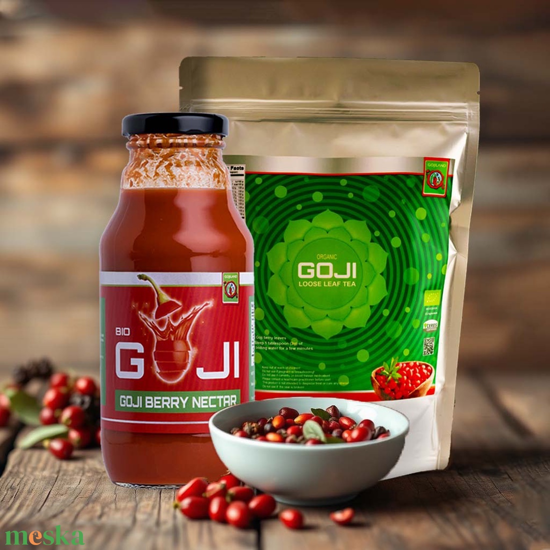 Goji 100% Gyümölcslé + Szálas Goji LevélTea - élelmiszer - tea - Meska.hu