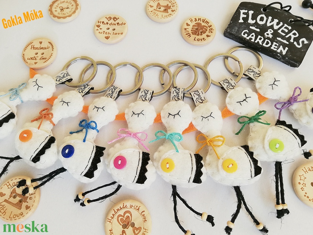 Gólya kulcstartó vagy táskadísz - táska & tok - kulcstartó & táskadísz - kulcstartó - Meska.hu