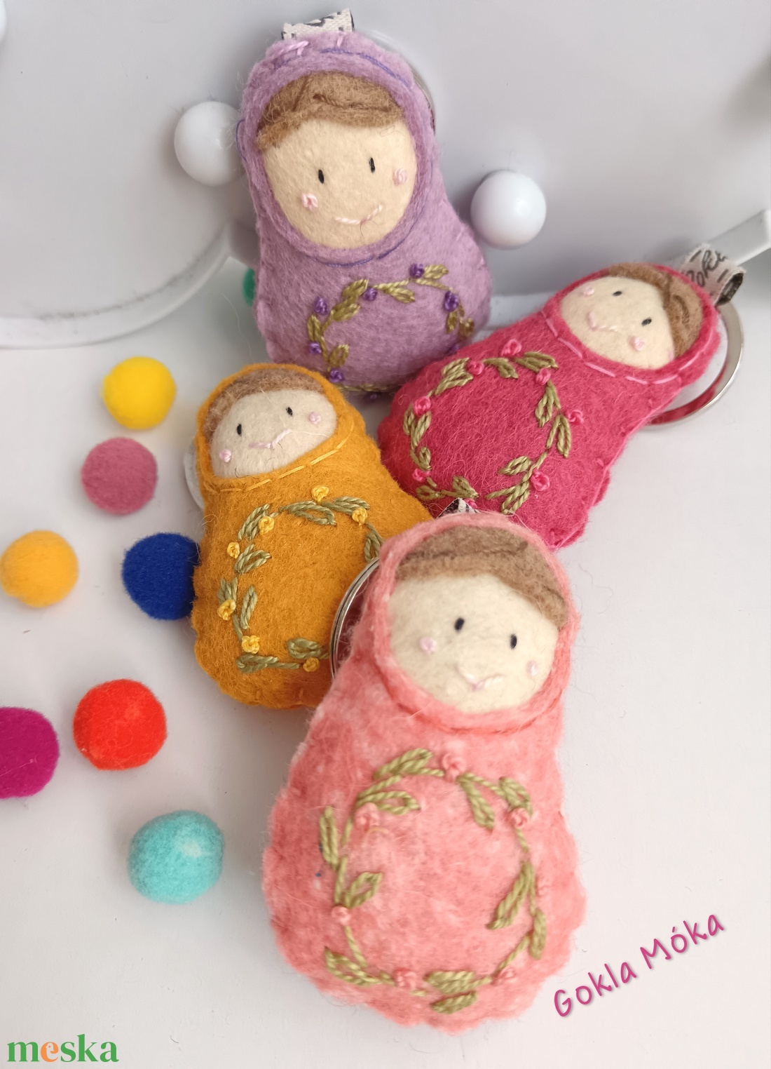 Matrjoska baba kulcstartó vagy táskadísz - táska & tok - kulcstartó & táskadísz - táskadísz - Meska.hu