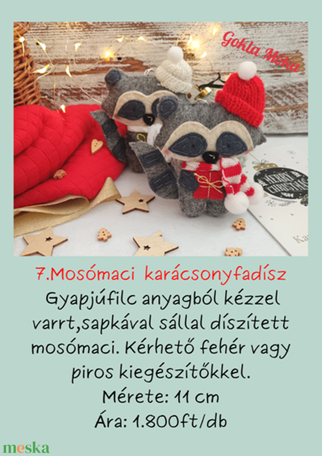Mosómaci karácsonyfadísz - karácsony - karácsonyi lakásdekoráció - karácsonyfadíszek - Meska.hu