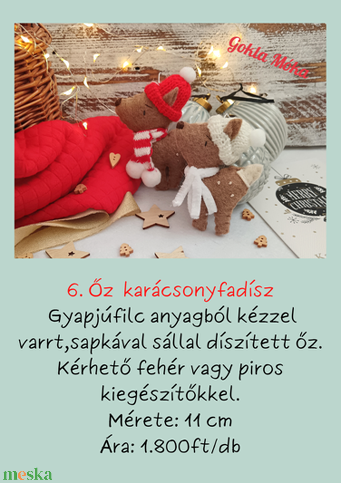 Őzike karácsonyfadísz - karácsony - karácsonyi lakásdekoráció - karácsonyfadíszek - Meska.hu
