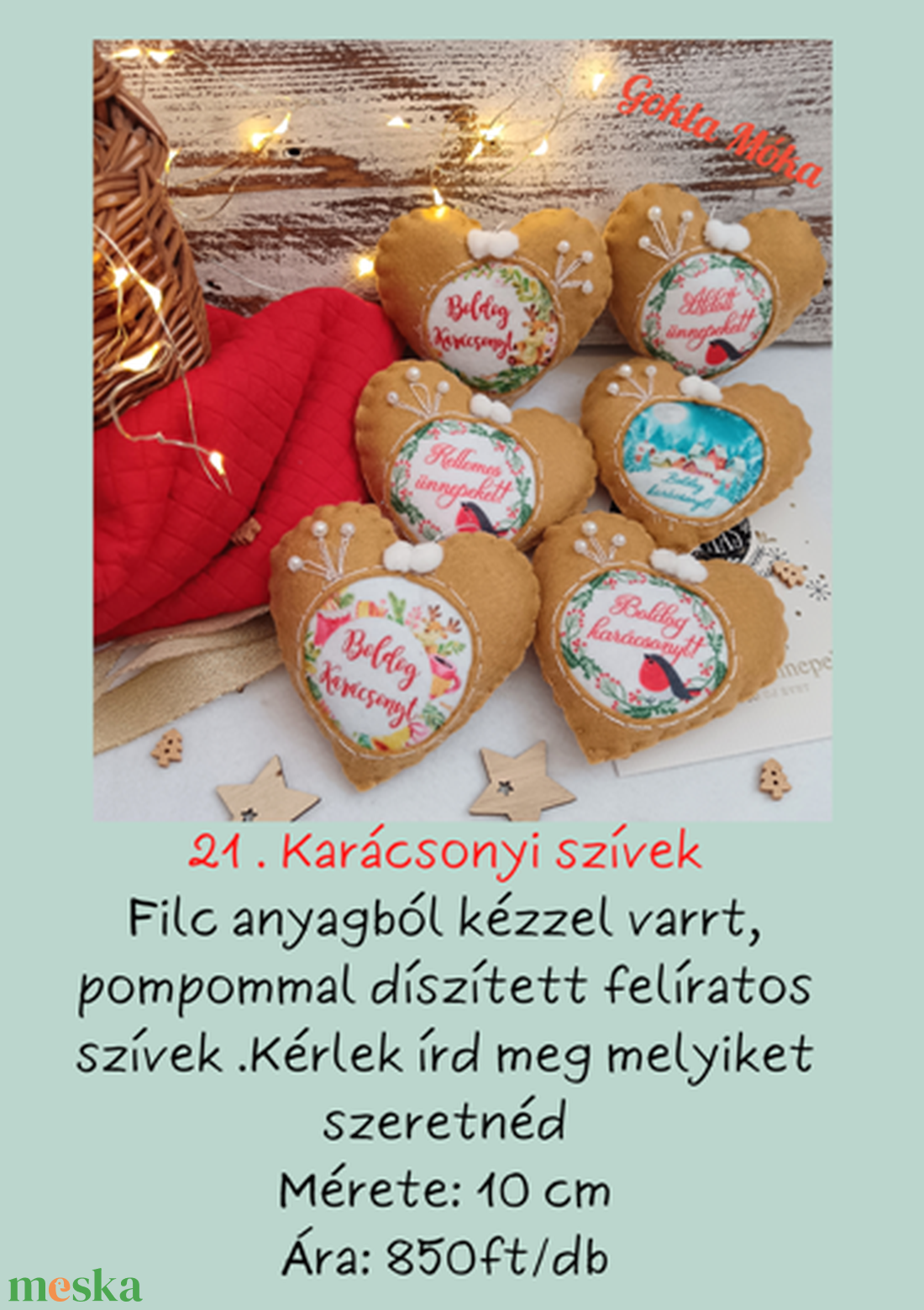 Boldog karácsonyt felíratos szív karácsonyfadíszek - karácsony - karácsonyi lakásdekoráció - karácsonyfadíszek - Meska.hu