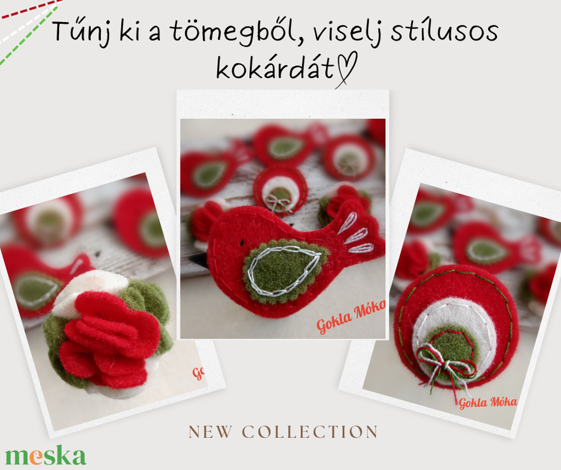 Madárka kokárda - ékszer - kitűző és bross - kitűző - Meska.hu