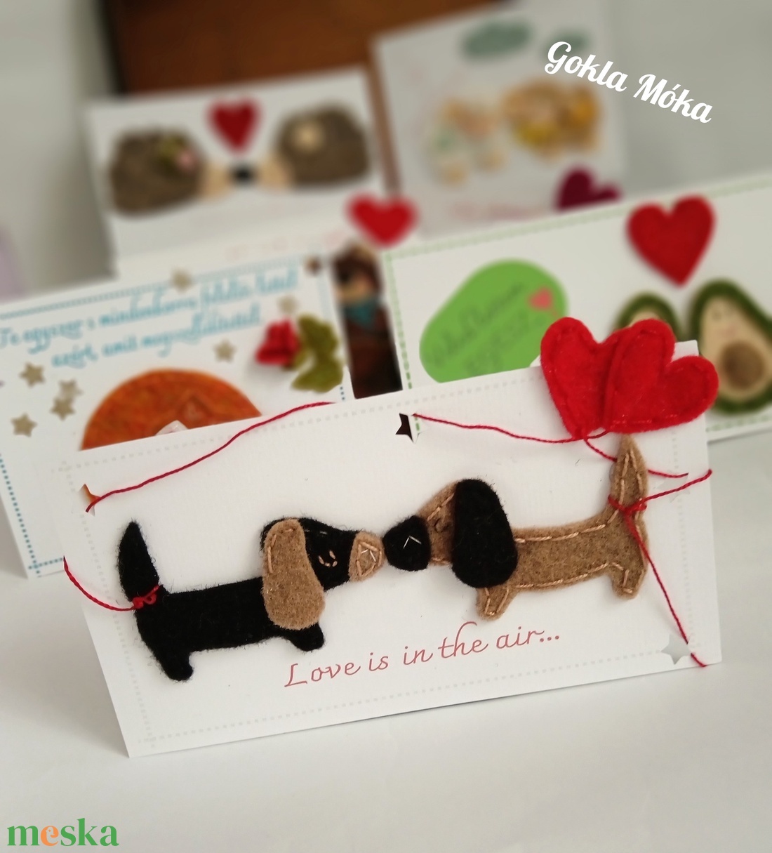 Szeretet lap (Valentin napra is.) tacsi - művészet - textilkép - egyéb - Meska.hu