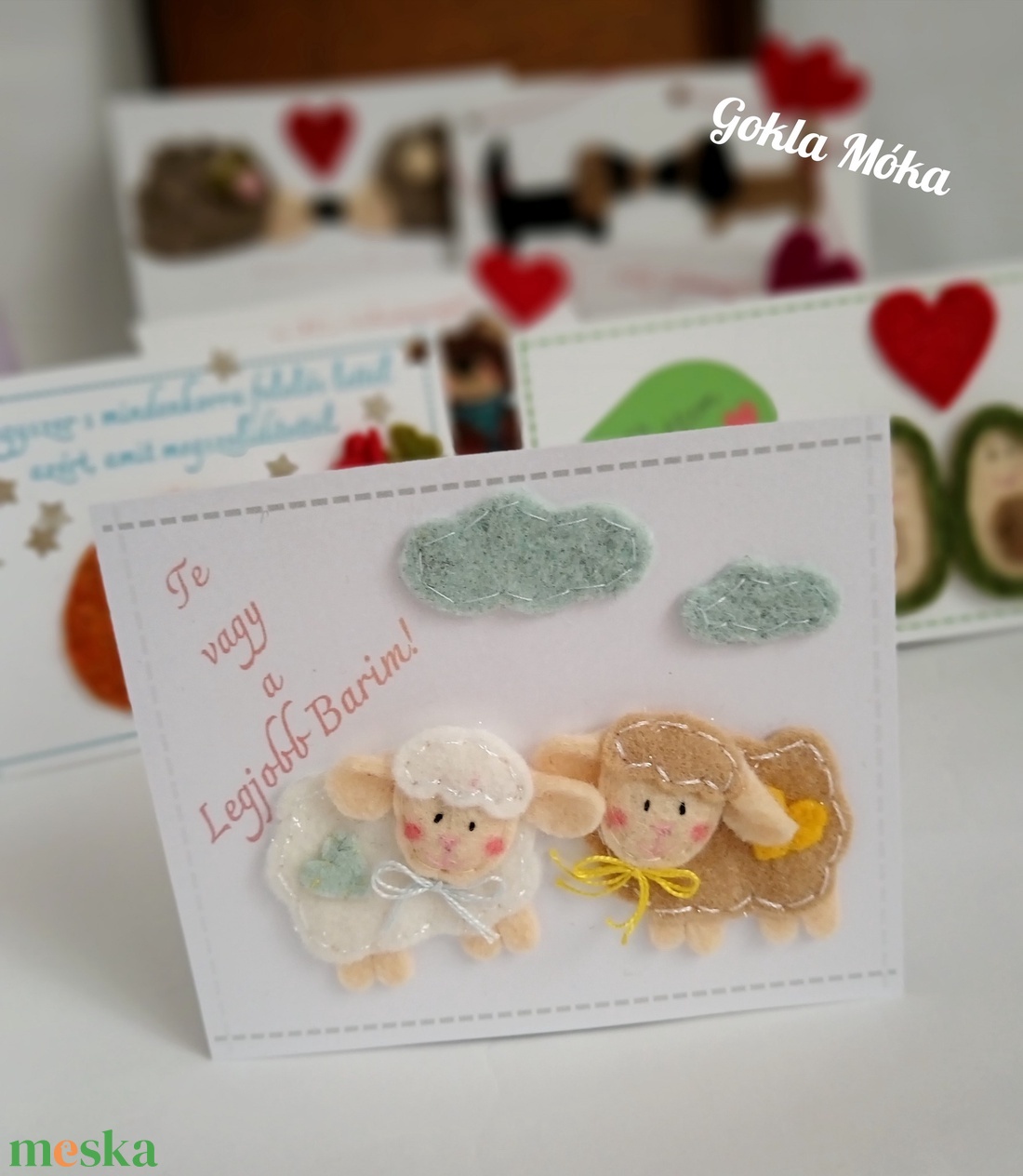 Szeretet lap bárányos - művészet - textilkép - egyéb - Meska.hu