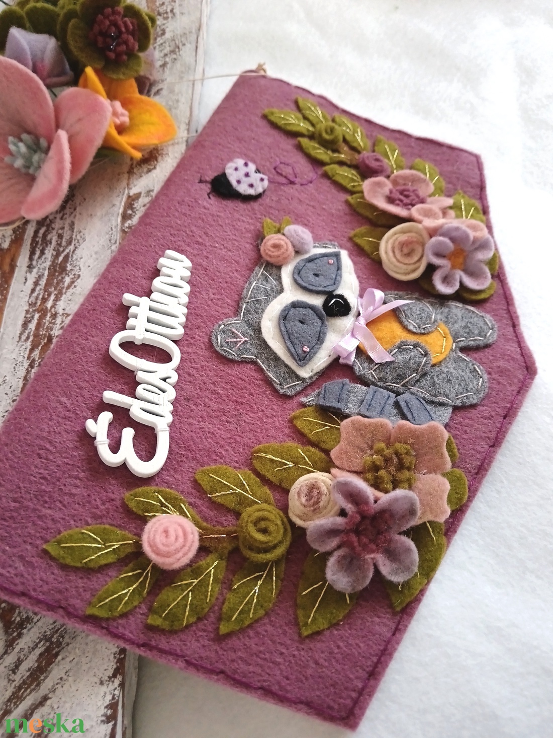 Tavaszi mosómacis ajtódísz - otthon & életmód - dekoráció - ajtó- és ablak dekoráció - ajtódísz & kopogtató - Meska.hu