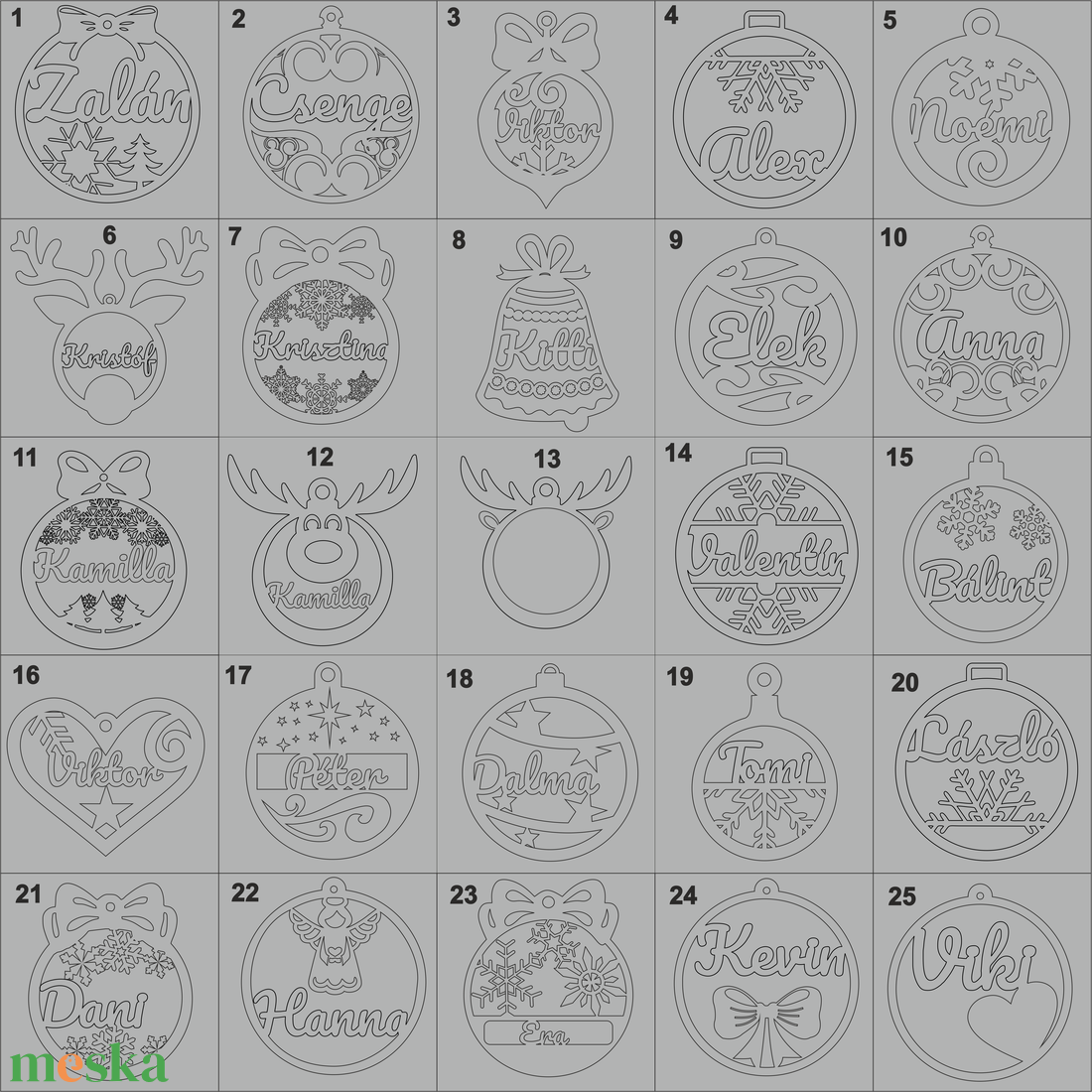 Egyedi Karácsonyfa díszek 50 fajta - karácsony - karácsonyi lakásdekoráció - karácsonyfadíszek - Meska.hu