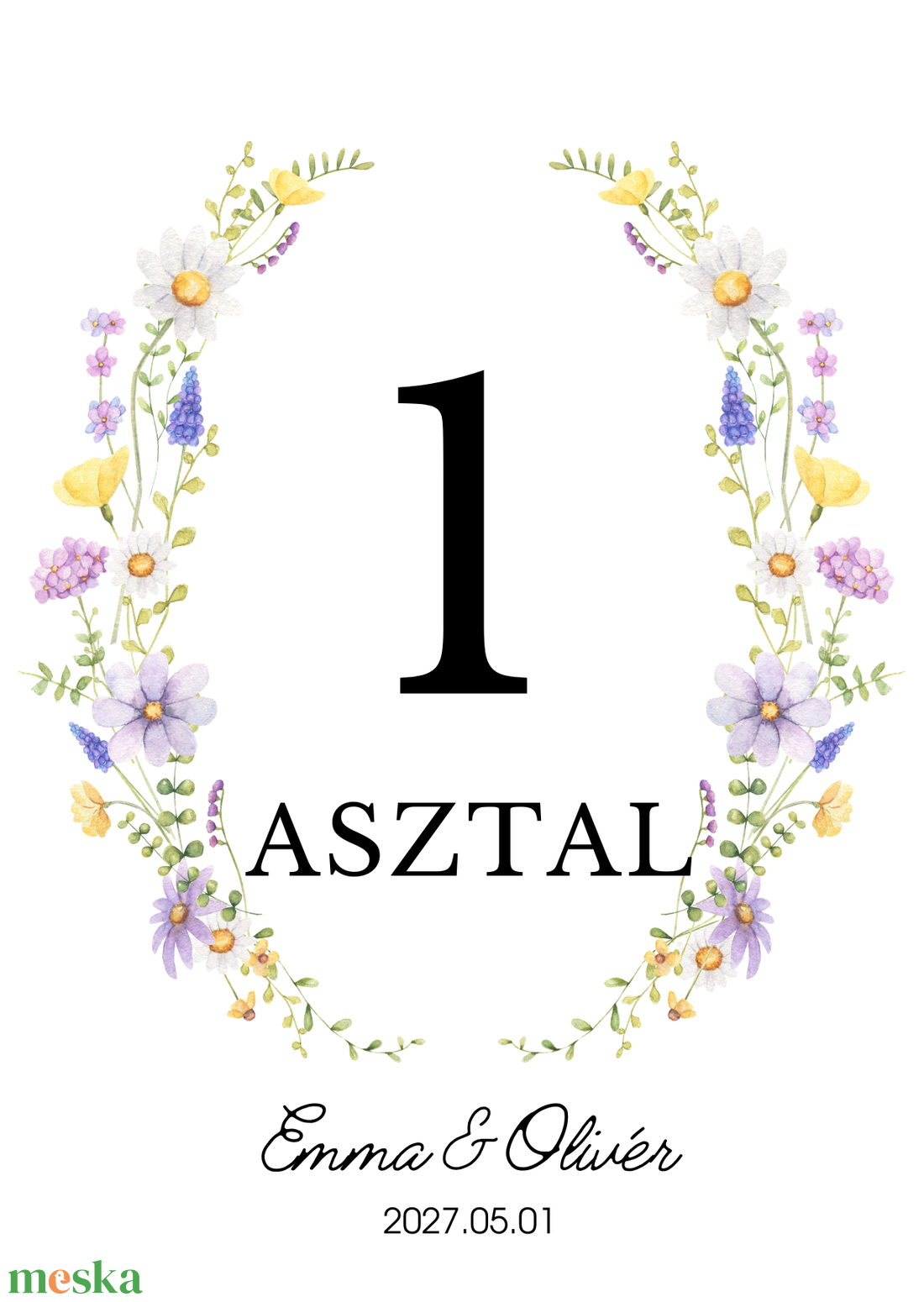 Egyedi esküvői asztalszám - digitális termék - esküvő - dekoráció - esküvői asztaldísz - Meska.hu