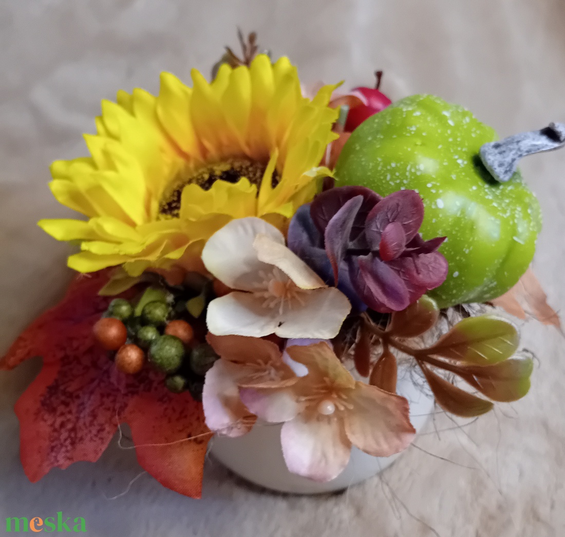 Őszi dekor kaspó - otthon & életmód - dekoráció - asztal és polc dekoráció - asztaldísz - Meska.hu