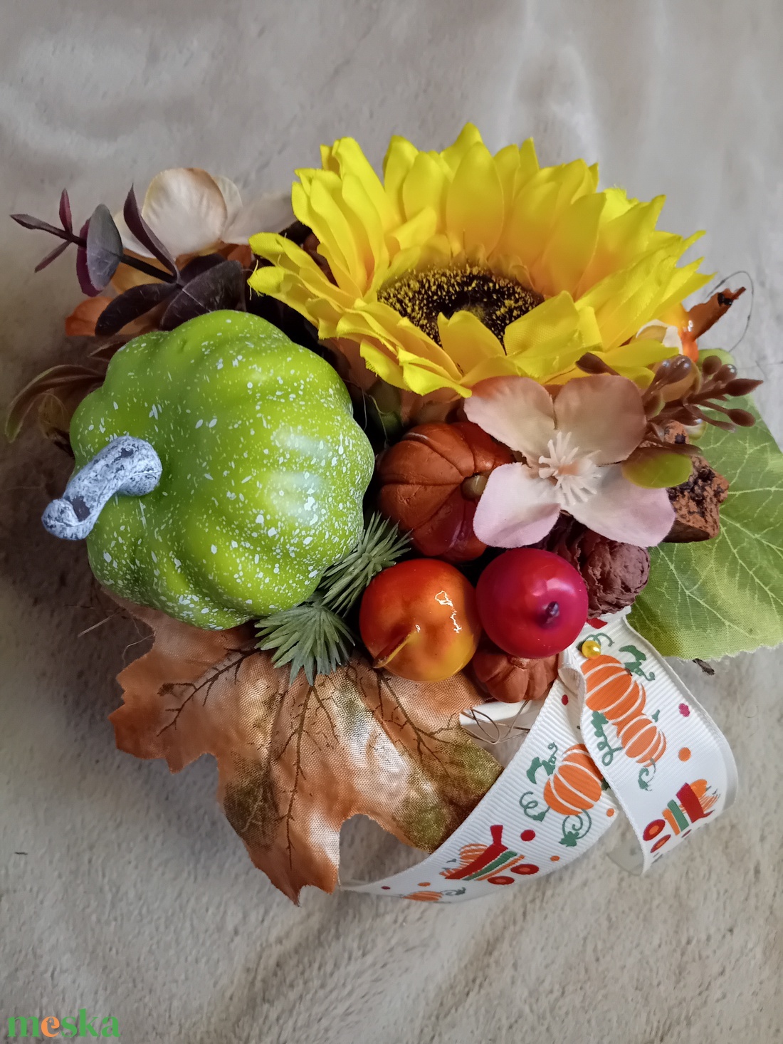 Őszi dekor kaspó - otthon & életmód - dekoráció - asztal és polc dekoráció - asztaldísz - Meska.hu