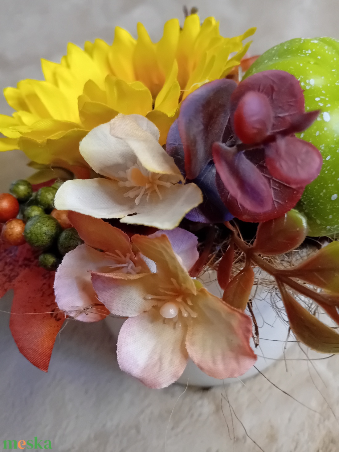 Őszi dekor kaspó - otthon & életmód - dekoráció - asztal és polc dekoráció - asztaldísz - Meska.hu