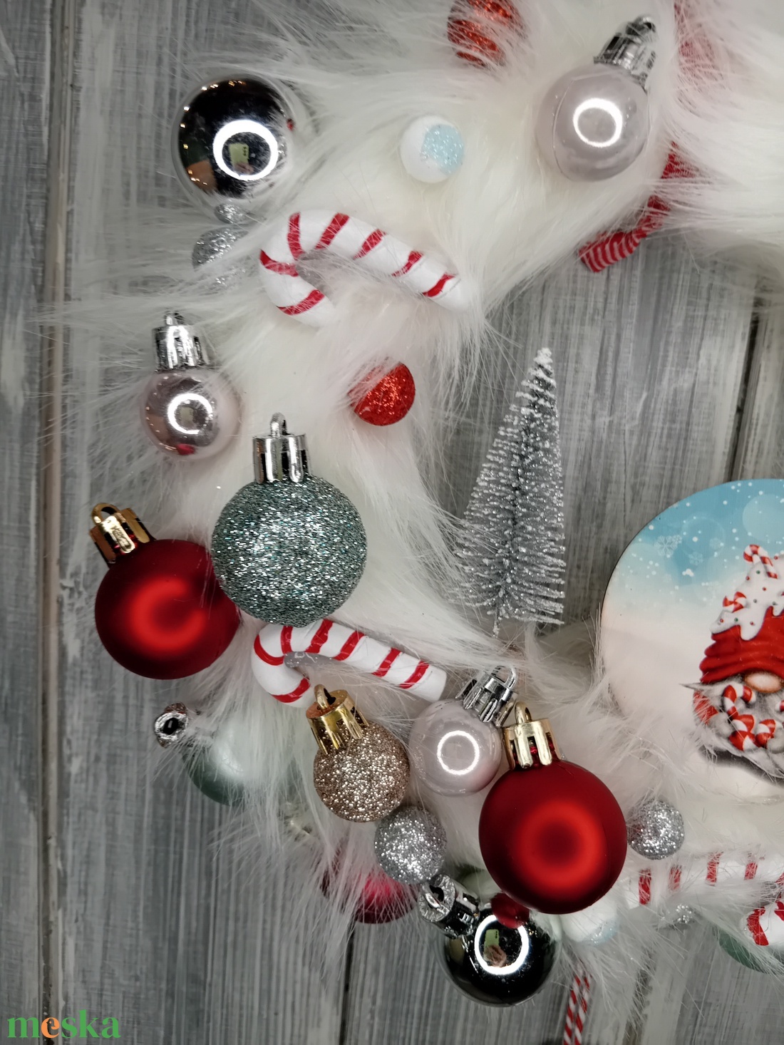 Cukorkabotos manós kopogtató - karácsony - adventi díszek - adventi ajtódísz - Meska.hu