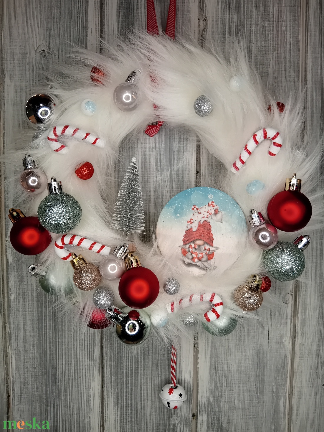 Cukorkabotos manós kopogtató - karácsony - adventi díszek - adventi ajtódísz - Meska.hu