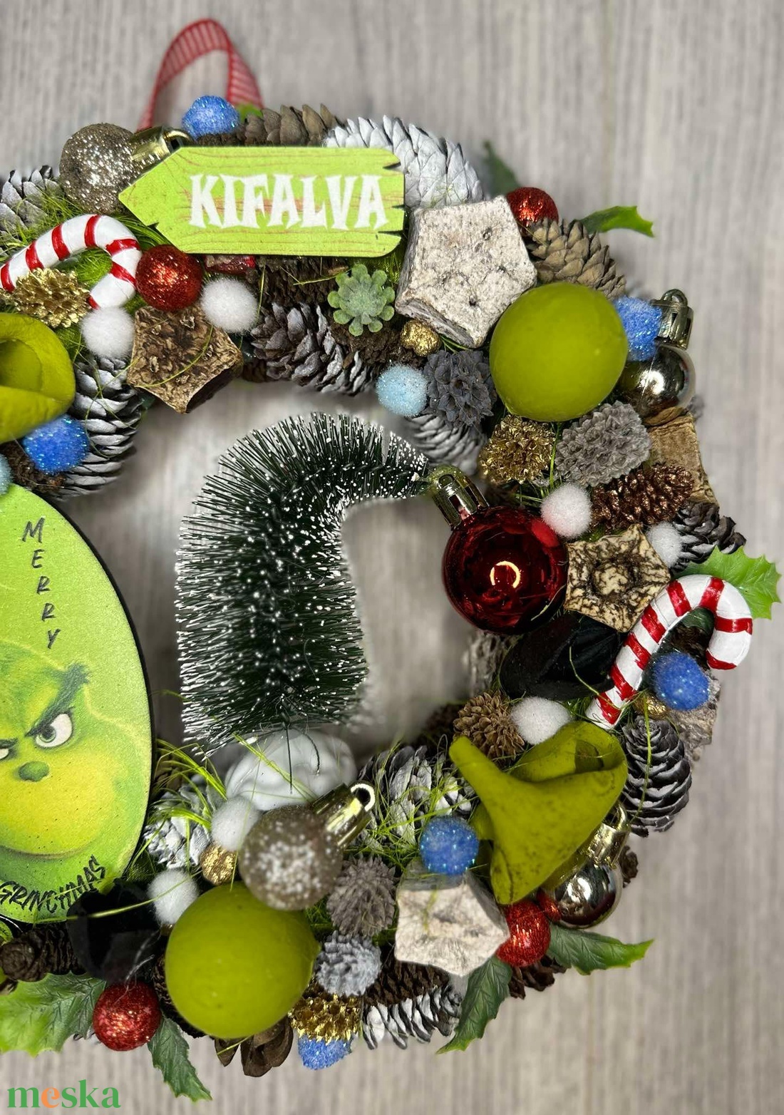 Grinchmas ajtódísz - karácsony - adventi díszek - adventi ajtódísz - Meska.hu