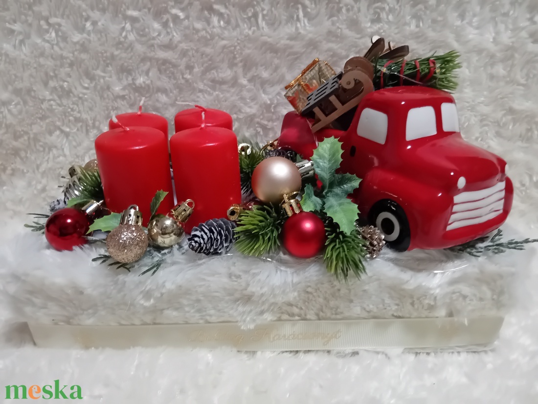 Piros autós adventi box világítással - karácsony - adventi díszek - adventi asztaldísz - Meska.hu Piros autós adventi box világítással - karácsony - adventi díszek - adventi asztaldísz - Meska.hu