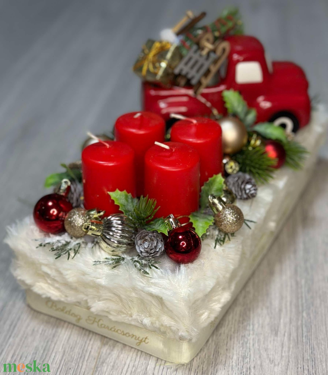 Piros autós adventi box világítással - karácsony - adventi díszek - adventi asztaldísz - Meska.hu Piros autós adventi box világítással - karácsony - adventi díszek - adventi asztaldísz - Meska.hu