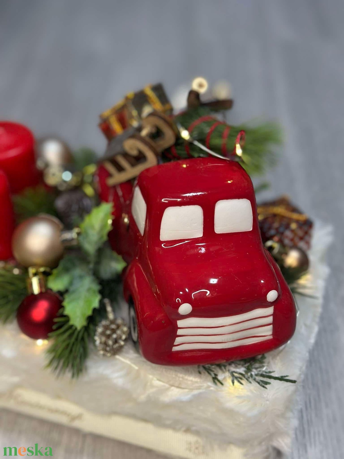 Piros autós adventi box világítással - karácsony - adventi díszek - adventi asztaldísz - Meska.hu Piros autós adventi box világítással - karácsony - adventi díszek - adventi asztaldísz - Meska.hu