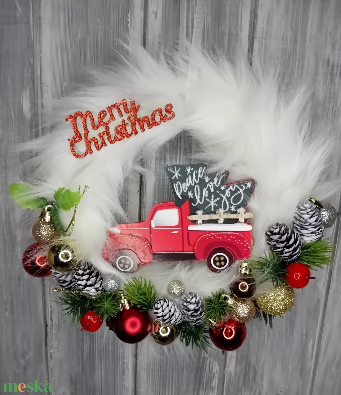 Merry christmas ajtódísz - karácsony - karácsonyi lakásdekoráció - karácsonyi ajtódíszek - Meska.hu