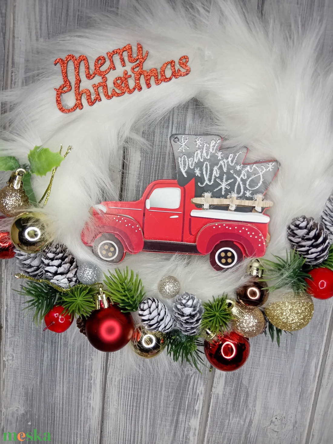 Merry christmas ajtódísz - karácsony - karácsonyi lakásdekoráció - karácsonyi ajtódíszek - Meska.hu