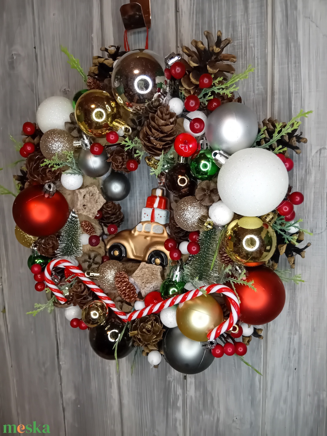 Karácsonyi ajtódísz - karácsony - karácsonyi lakásdekoráció - karácsonyi ajtódíszek - Meska.hu