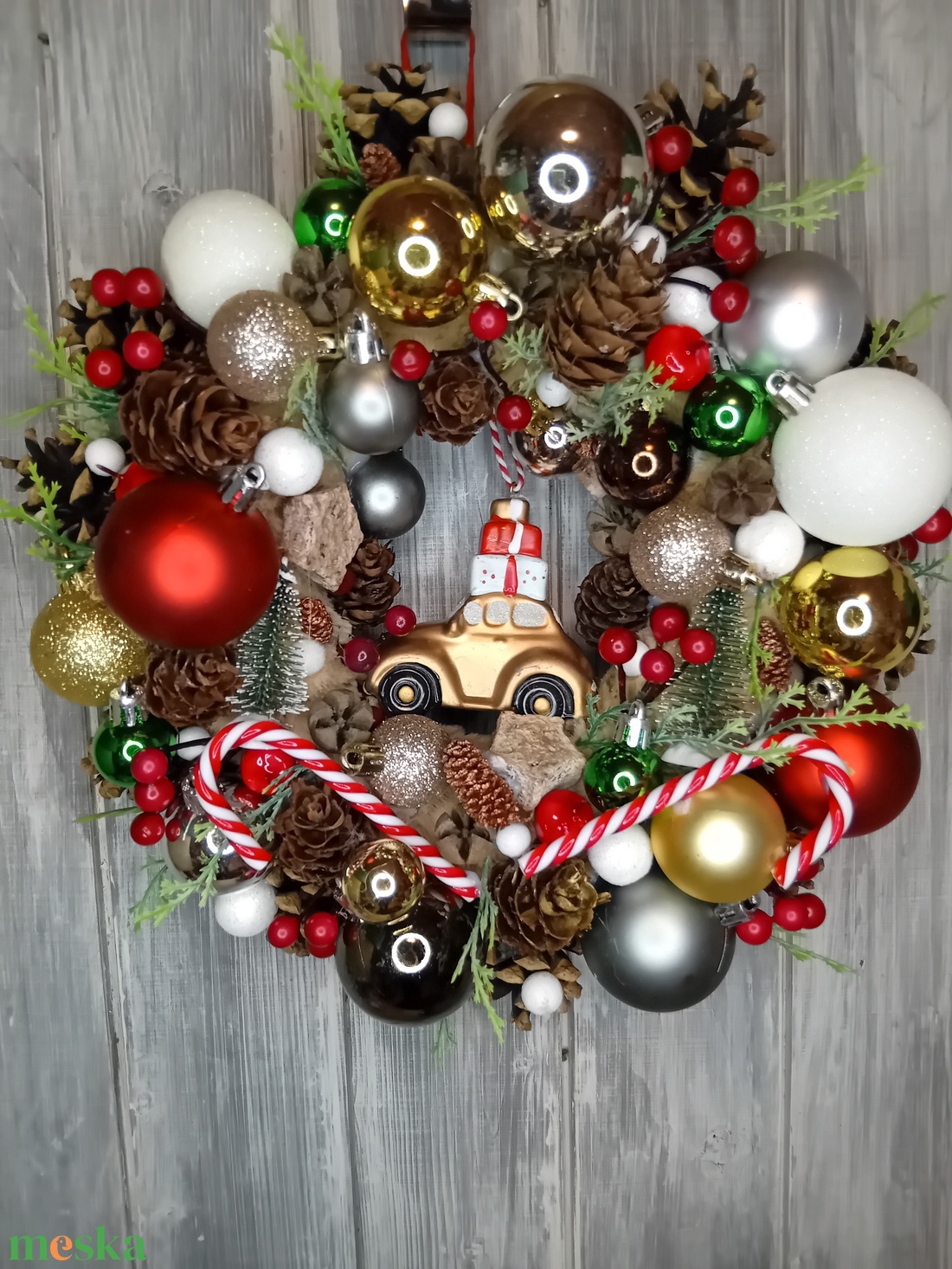 Karácsonyi ajtódísz - karácsony - karácsonyi lakásdekoráció - karácsonyi ajtódíszek - Meska.hu