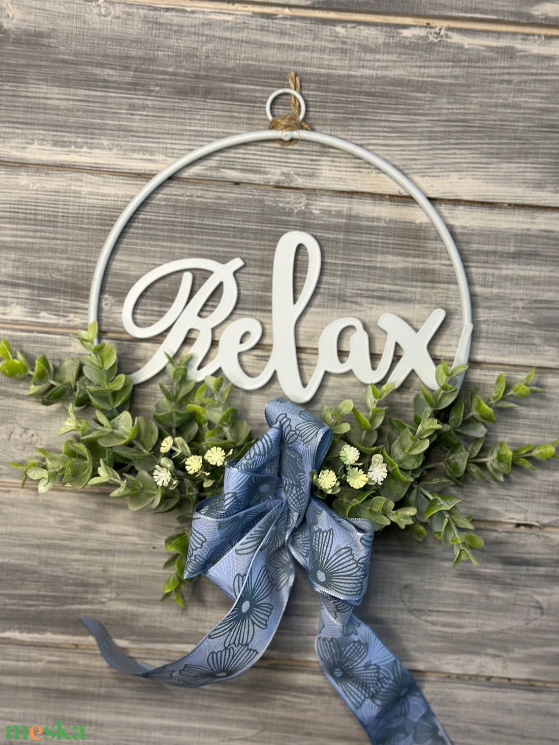 Relax ajtódísz eukaliptusszal - otthon & életmód - dekoráció - ajtó- és ablak dekoráció - ajtódísz & kopogtató - Meska.hu