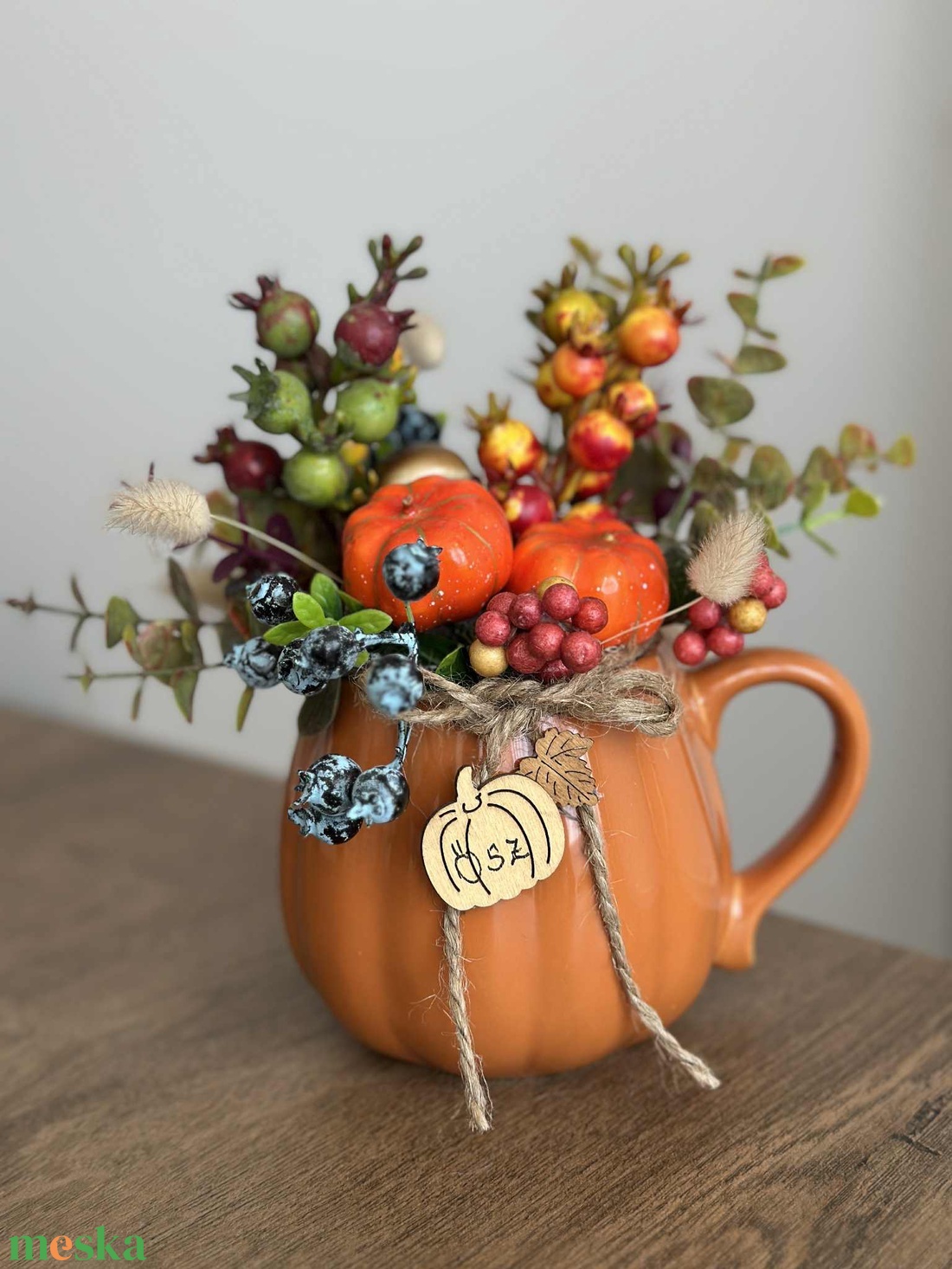Őszi színkavalkád bögrében - otthon & életmód - dekoráció - asztal és polc dekoráció - asztaldísz - Meska.hu