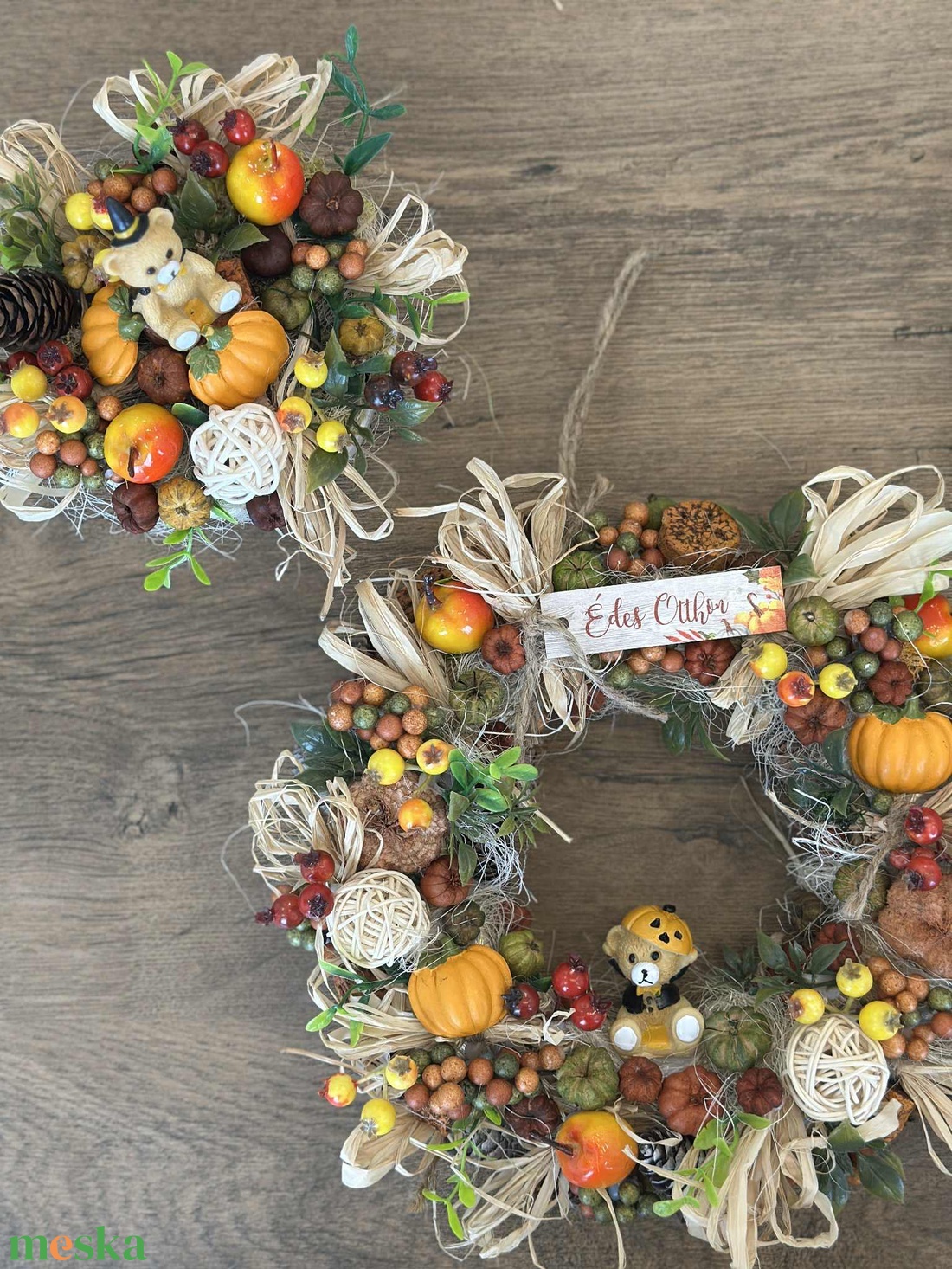 Őszi asztaldísz varázslómacival  - otthon & életmód - dekoráció - asztal és polc dekoráció - asztaldísz - Meska.hu