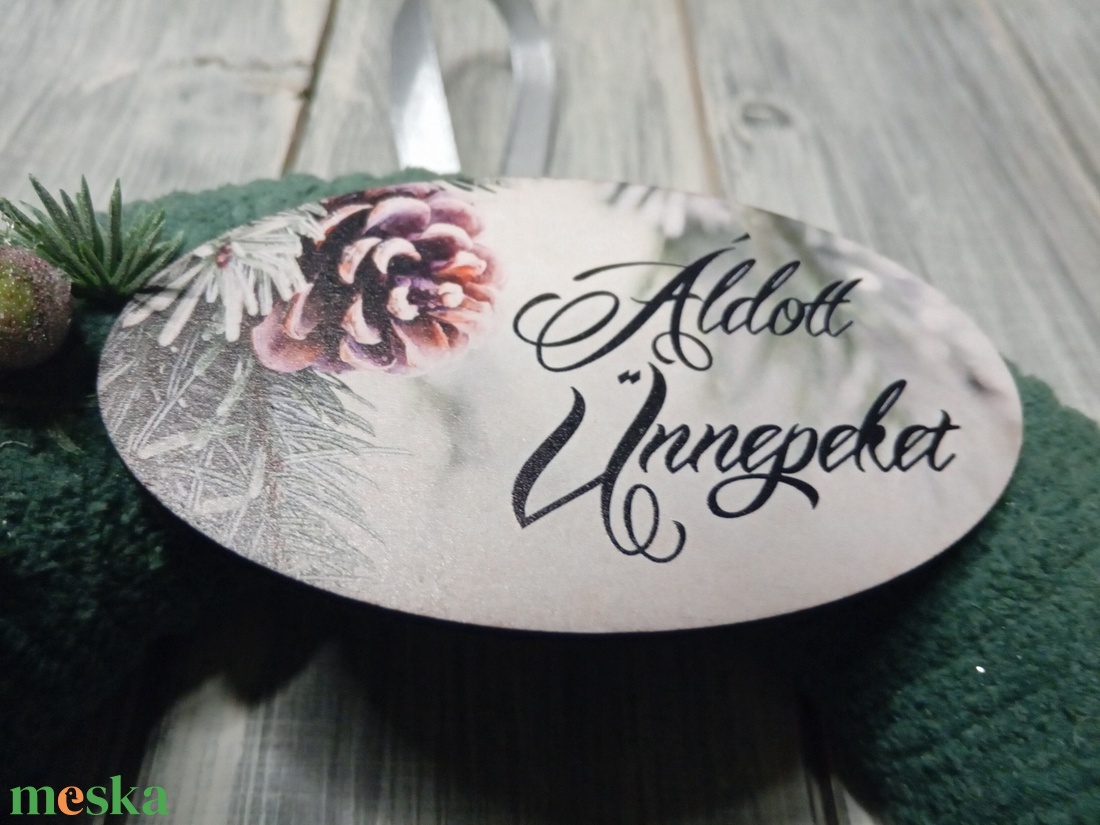 Áldott ünnepeket ajtódísz - karácsony - karácsonyi lakásdekoráció - karácsonyi ajtódíszek - Meska.hu