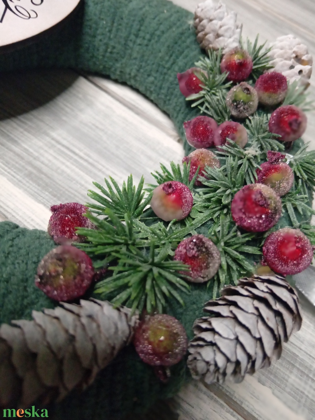 Áldott ünnepeket ajtódísz - karácsony - karácsonyi lakásdekoráció - karácsonyi ajtódíszek - Meska.hu