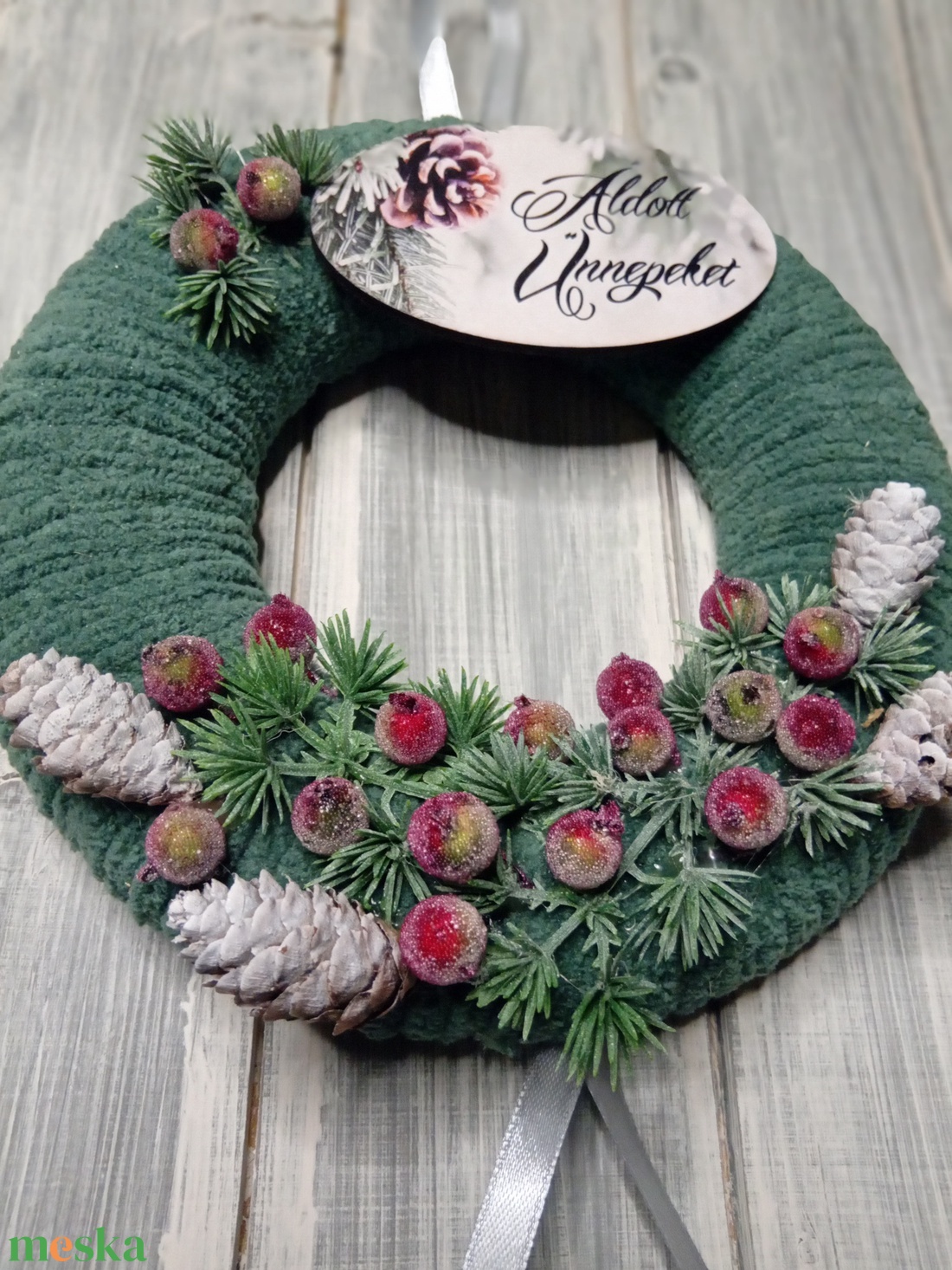 Áldott ünnepeket ajtódísz - karácsony - karácsonyi lakásdekoráció - karácsonyi ajtódíszek - Meska.hu