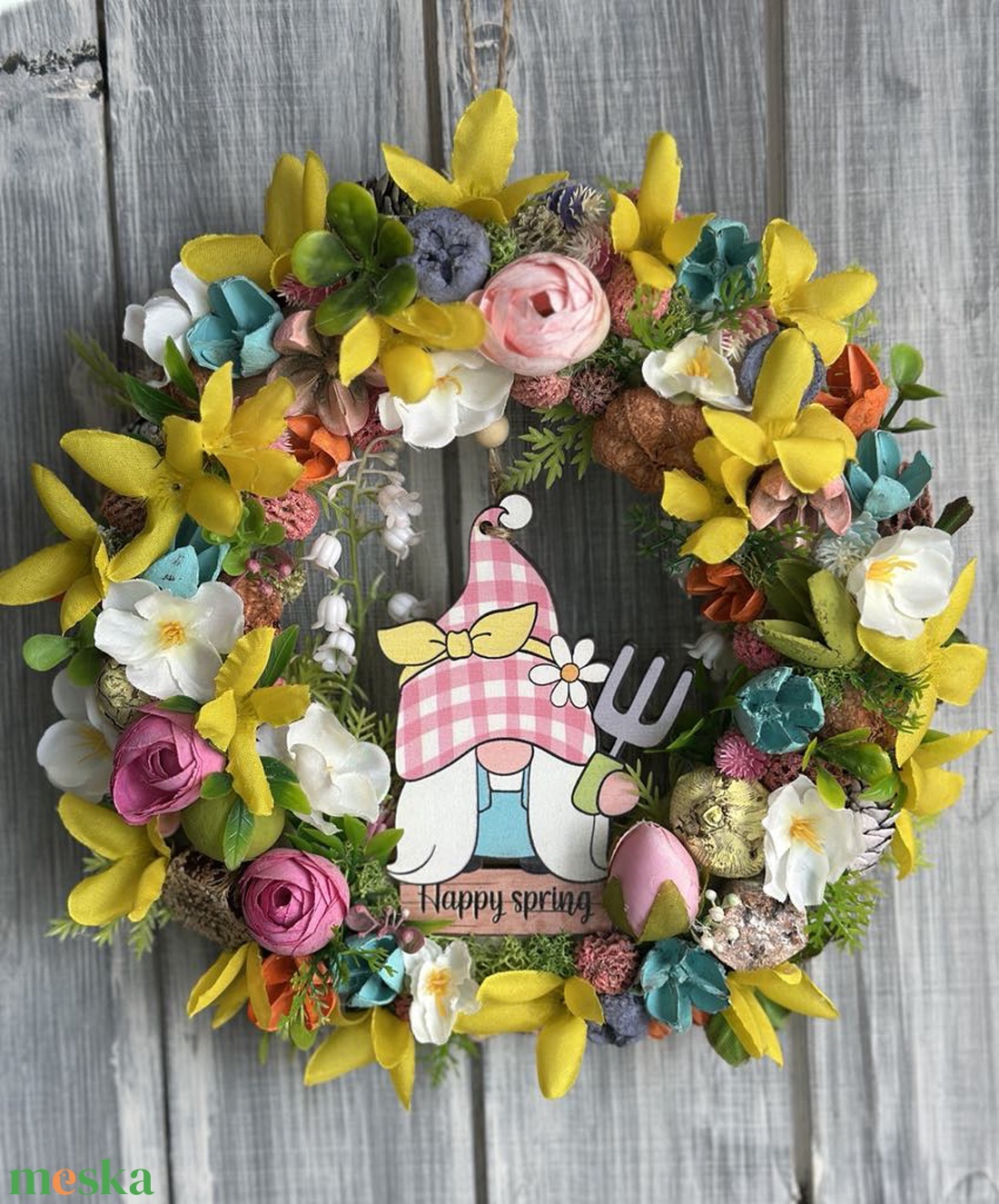 Kertész manós tavasz ajtódísz - otthon & életmód - dekoráció - ajtó- és ablak dekoráció - ajtódísz & kopogtató - Meska.hu