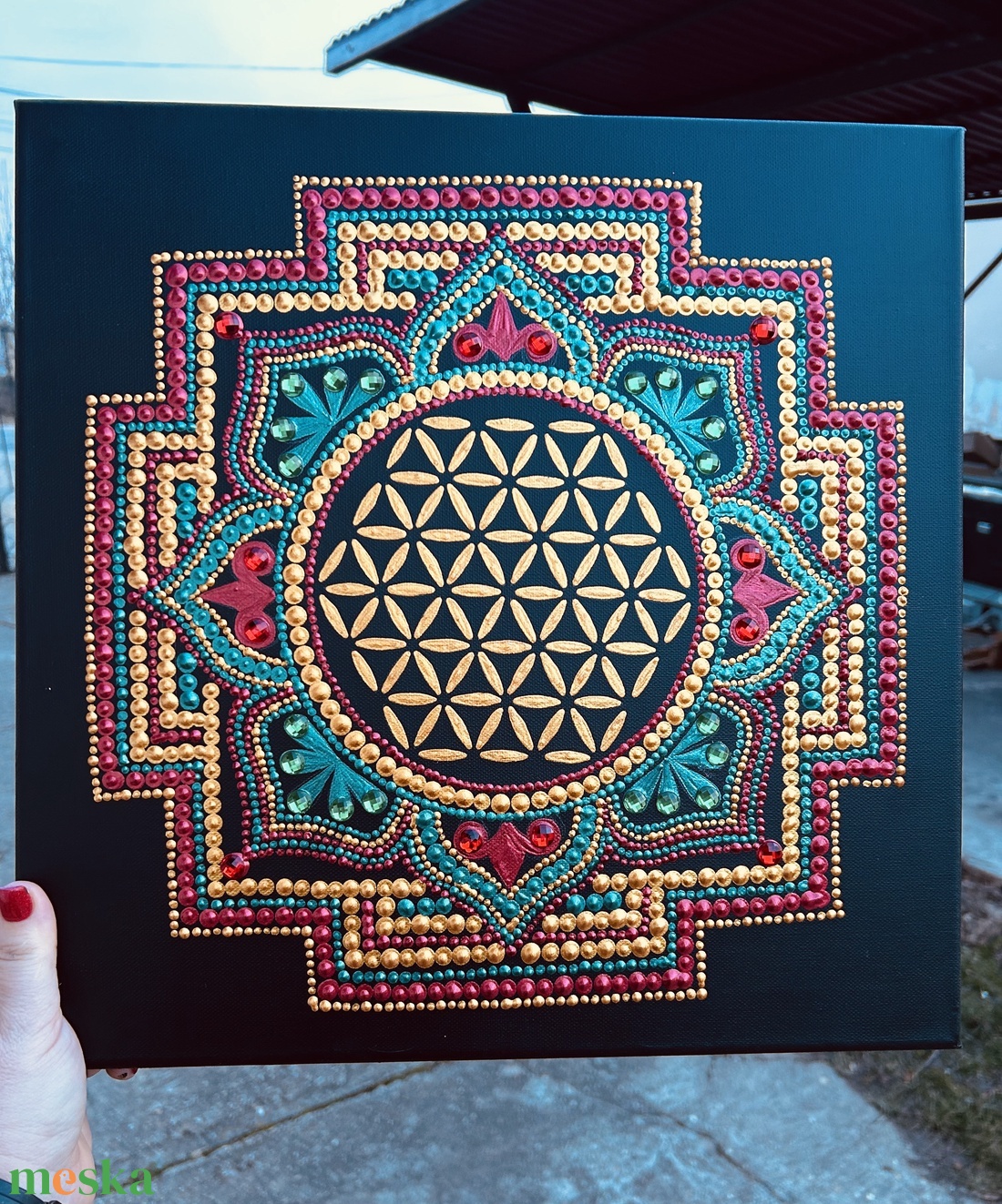 Mandala - művészet - festmény - akril - Meska.hu
