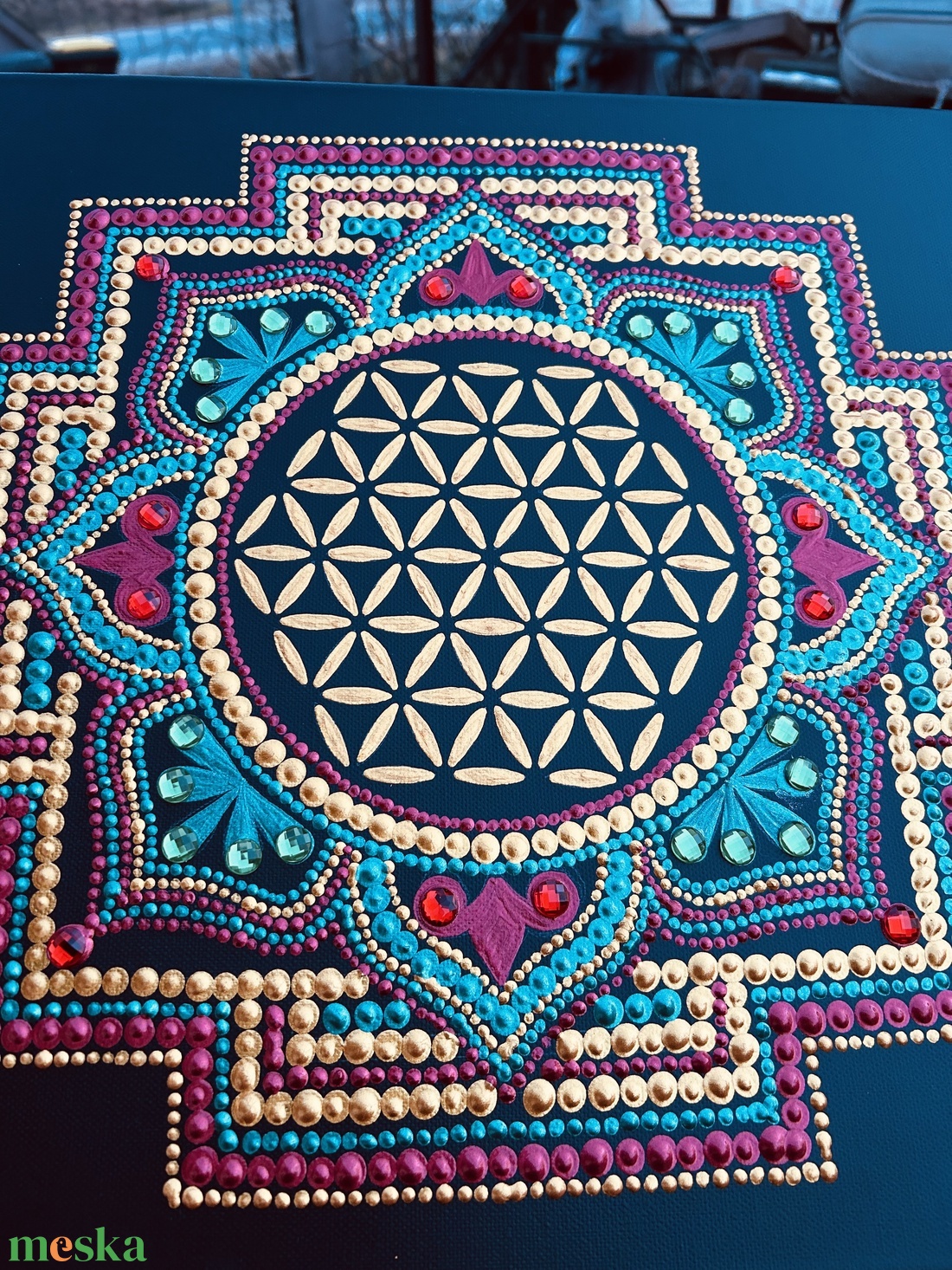 Mandala - művészet - festmény - akril - Meska.hu