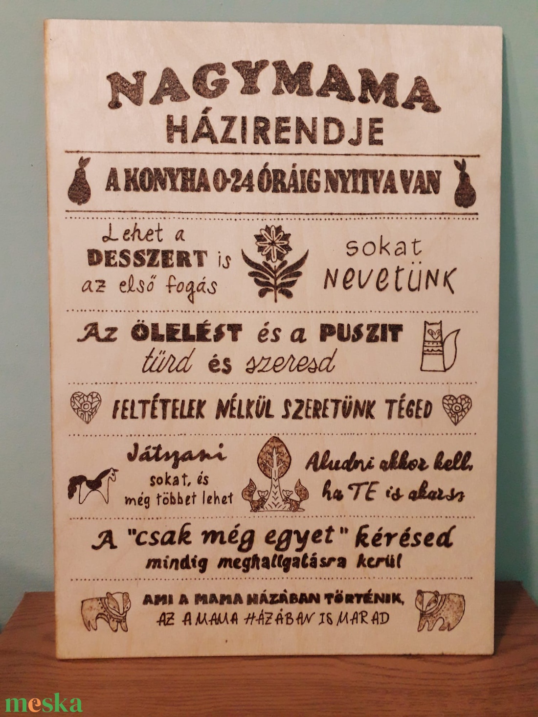 Nagymama házirendje - otthon & életmód - dekoráció - kép & falikép - fából készült kép - Meska.hu Nagymama házirendje - otthon & életmód - dekoráció - kép & falikép - fából készült kép - Meska.hu