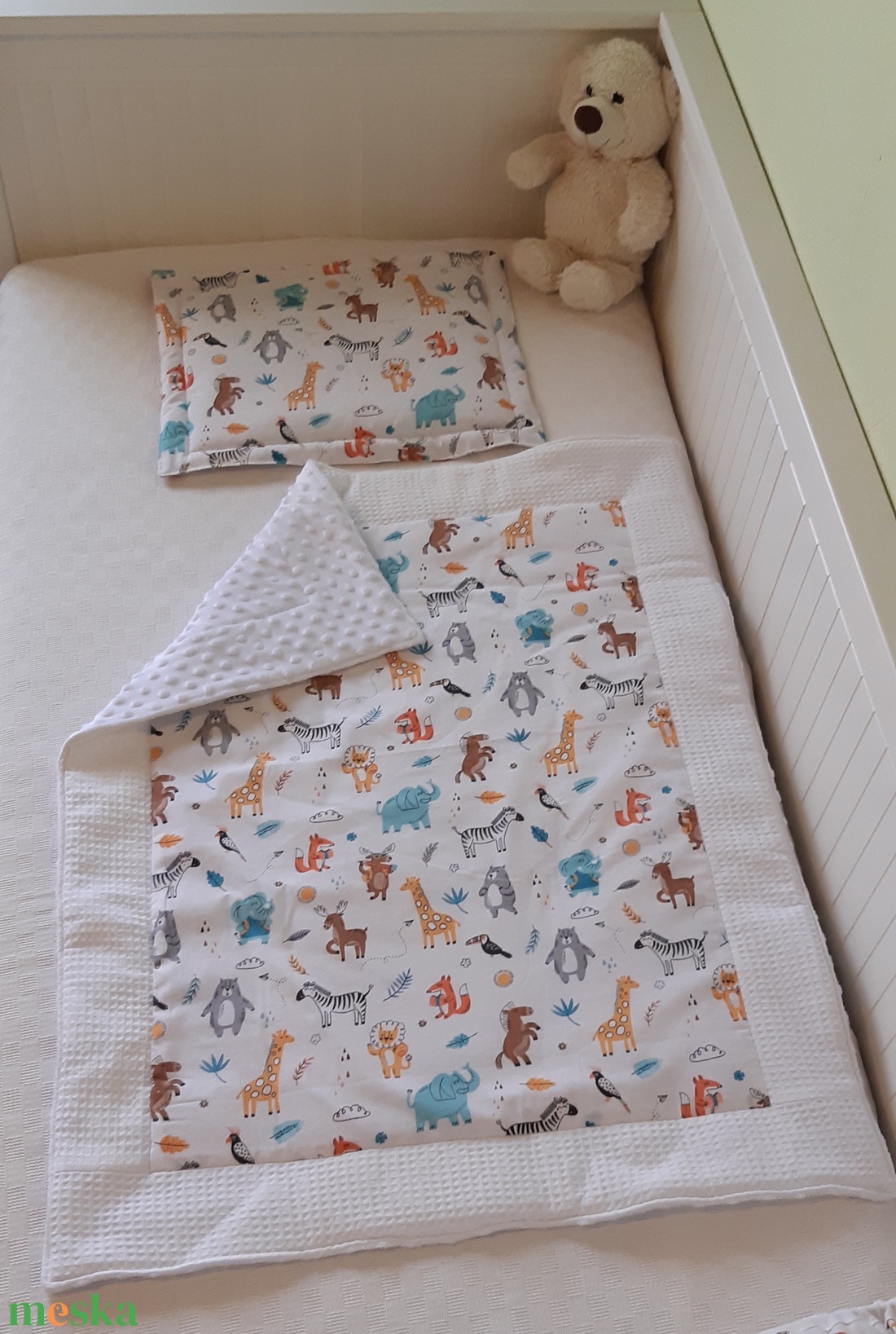 Babaváró szett, babafészek, takaró és lapospárna - baba - mama - babaágyneműk - szett kiságyba - Meska.hu