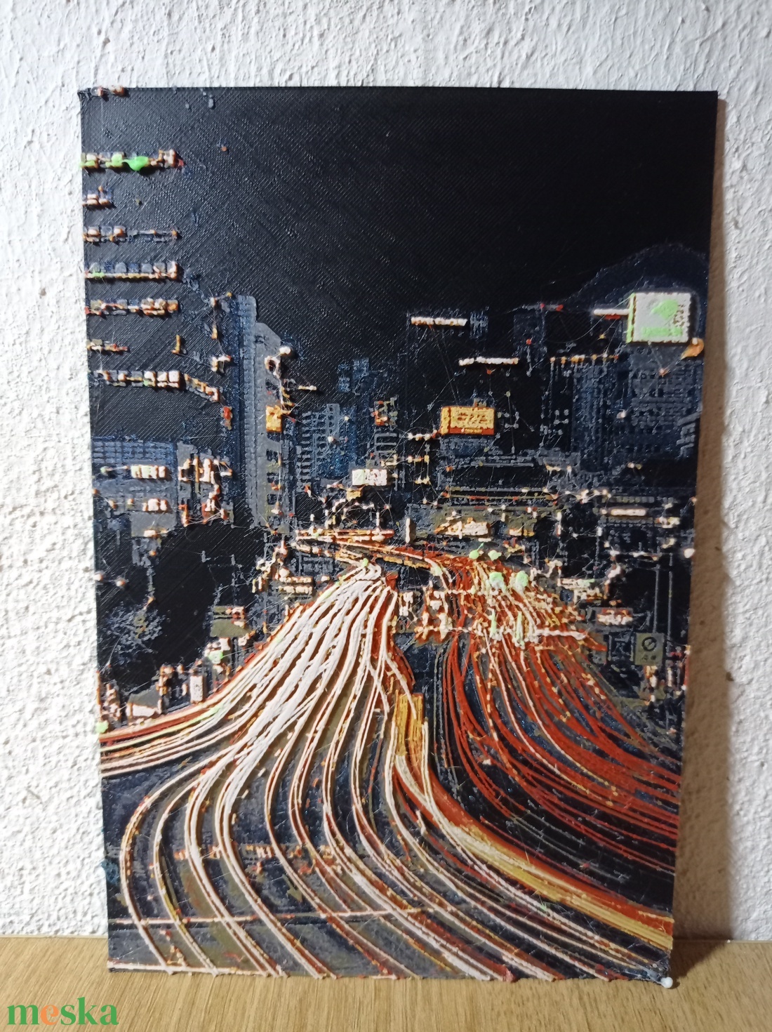 Szöul utcakép éjszaka 3D nyomtatott kép - otthon & életmód - dekoráció - kép & falikép - 3d képek - Meska.hu