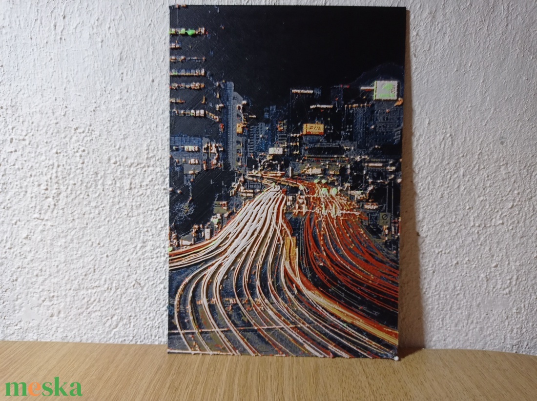 Szöul utcakép éjszaka 3D nyomtatott kép - otthon & életmód - dekoráció - kép & falikép - 3d képek - Meska.hu