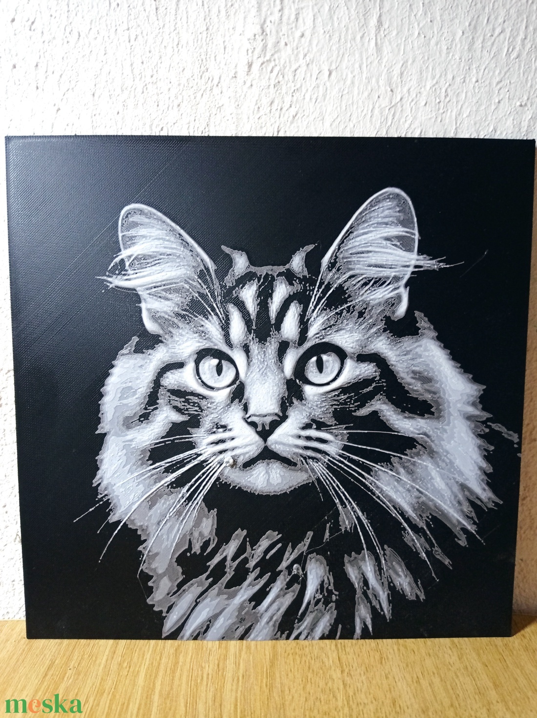 Maine Coon macska 3D nyomtatott kép - otthon & életmód - dekoráció - kép & falikép - 3d képek - Meska.hu