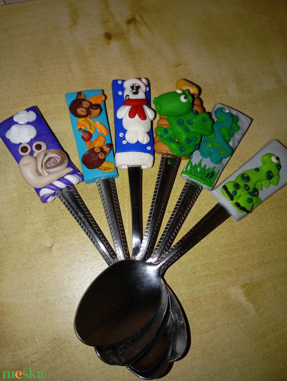 Állatos kiskanál, teáskanál  - otthon & életmód - konyhafelszerelés, tálalás - tálalás - kanál & villa - Meska.hu