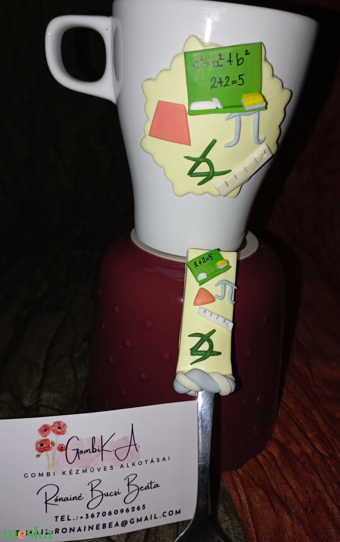 Matematika bögre,teáskanál - otthon & életmód - konyhafelszerelés, tálalás - tálalás - tányér & étkészlet - Meska.hu