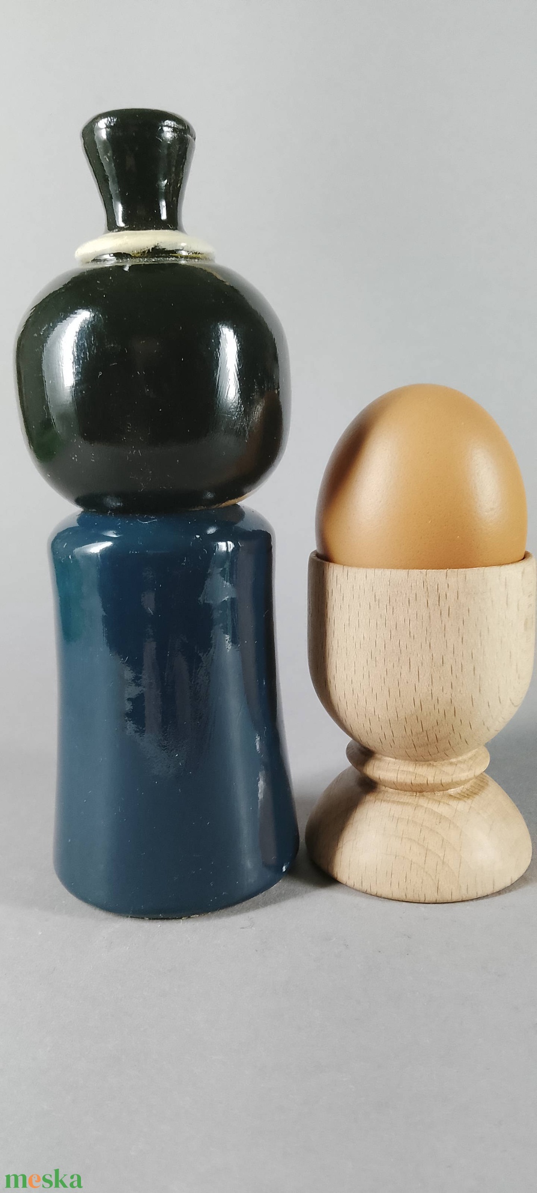 Kézzel készített egyedi Kokeshi - szamuráj macska mintával - művészet - más gyűjtemények - Meska.hu