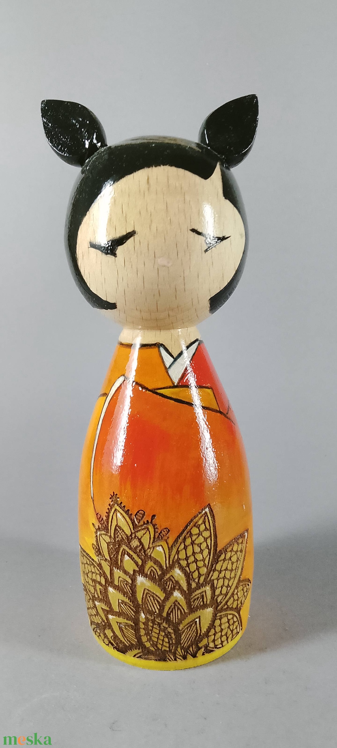 Kézzel készített egyedi Kokeshi - nagy méret - művészet - más gyűjtemények - Meska.hu