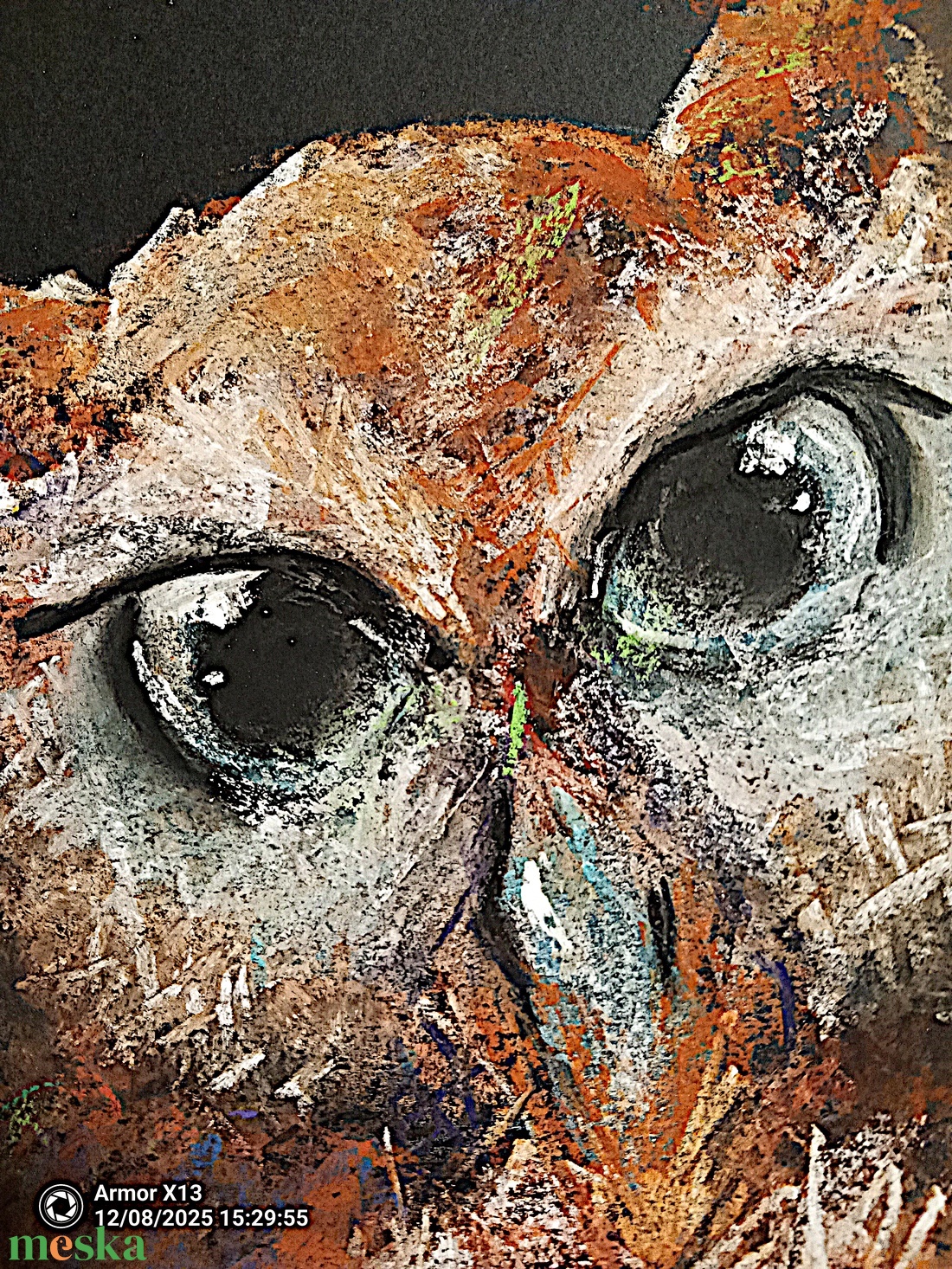 Bagoly - pasztell grafika 35x50cm - művészet - grafika & illusztráció - egyéb rajzok - Meska.hu